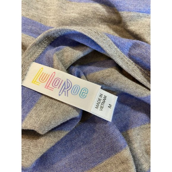 Lularoe Purple‎ Gray Short Sleeve Striped Classic Tee Top NWT Size Medium - Picture 11 of 11